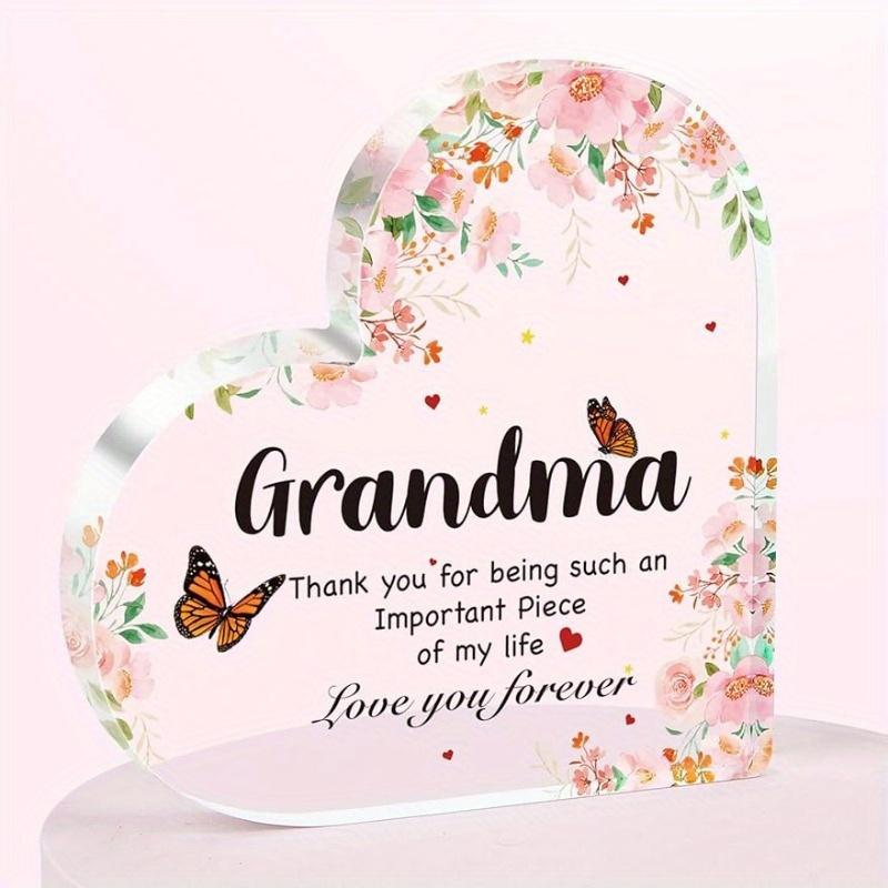 

Grandma Heart Plaque - Engraved Birthday & Christmas Gift from Grandchildren чистый
