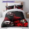 Joker Clown Pattern Bedding Quilt Set Quilt Cover Pillowcase Home Decoration Gift (1 * Duvet Cover + 2 * Pillowcase, Without Core)