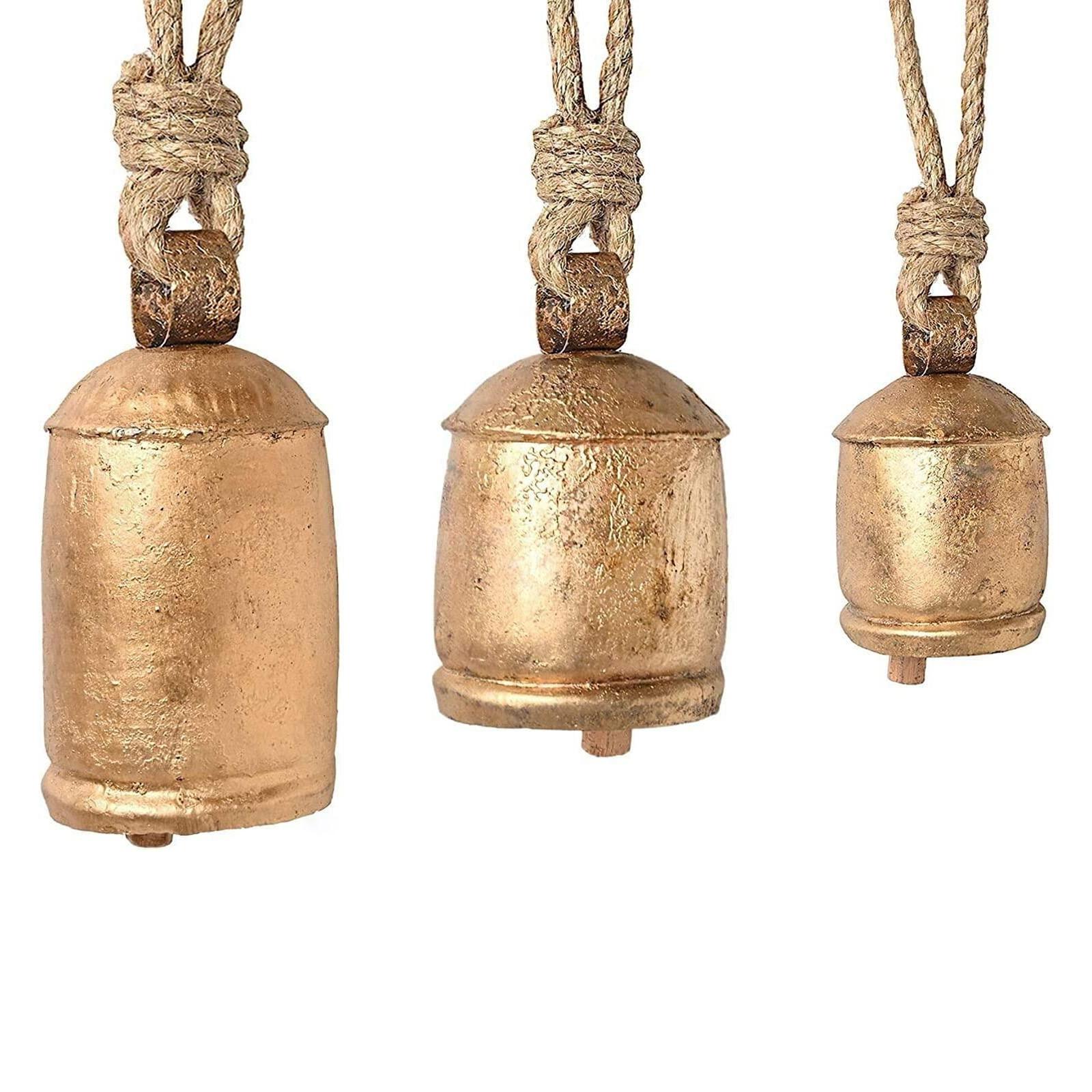 

Christmas Ornaments Set Of 3 Christmas Bell Brass Cow Shabby Rustic Metal Hanging Giant Cow Bells Decor Christmas Gifts One Size