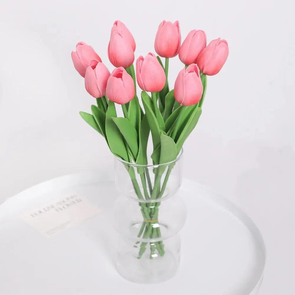 10Pcs Tulip Artificial Flowers Real Touch Bouquet Fake Flowers for Home Bedroom Decor Garden Wedding Decoration Vase Accessories