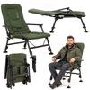Scaun pliabil Springos – camping, pescuit, plajă, 5 poziții, până la 140 kg cu masă laterală