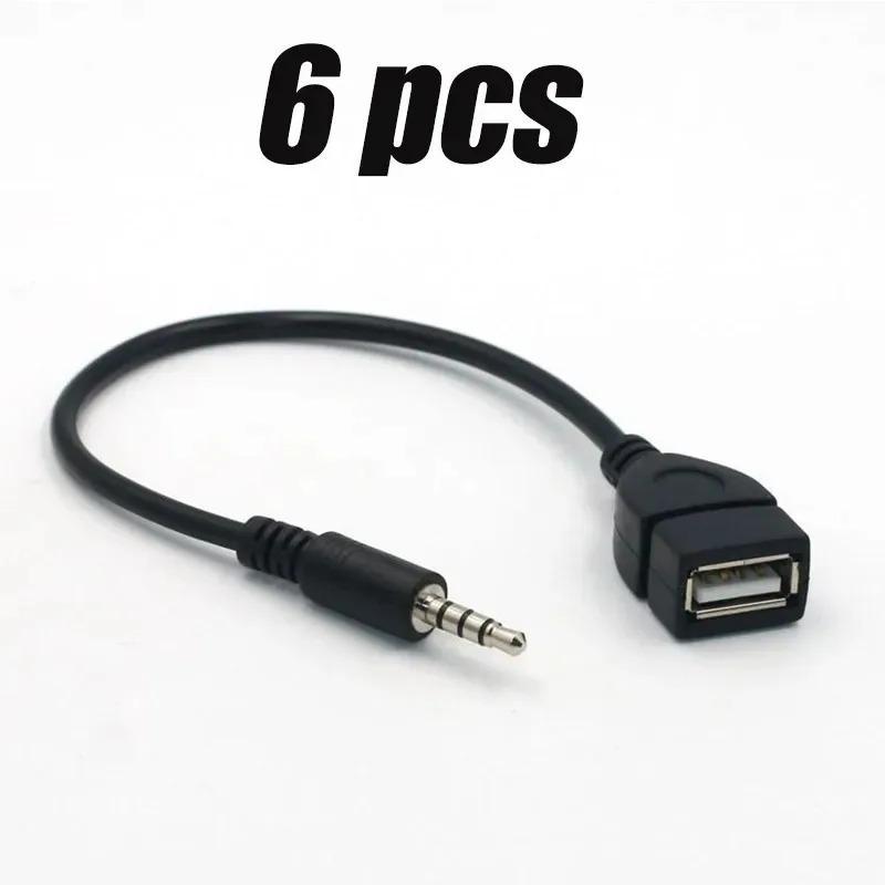 1-10pcs 3.5mm Black Car AUX Audio Cable To USB Audio Cable Car for Play Music Car Audio Cable USB Headphone Converter