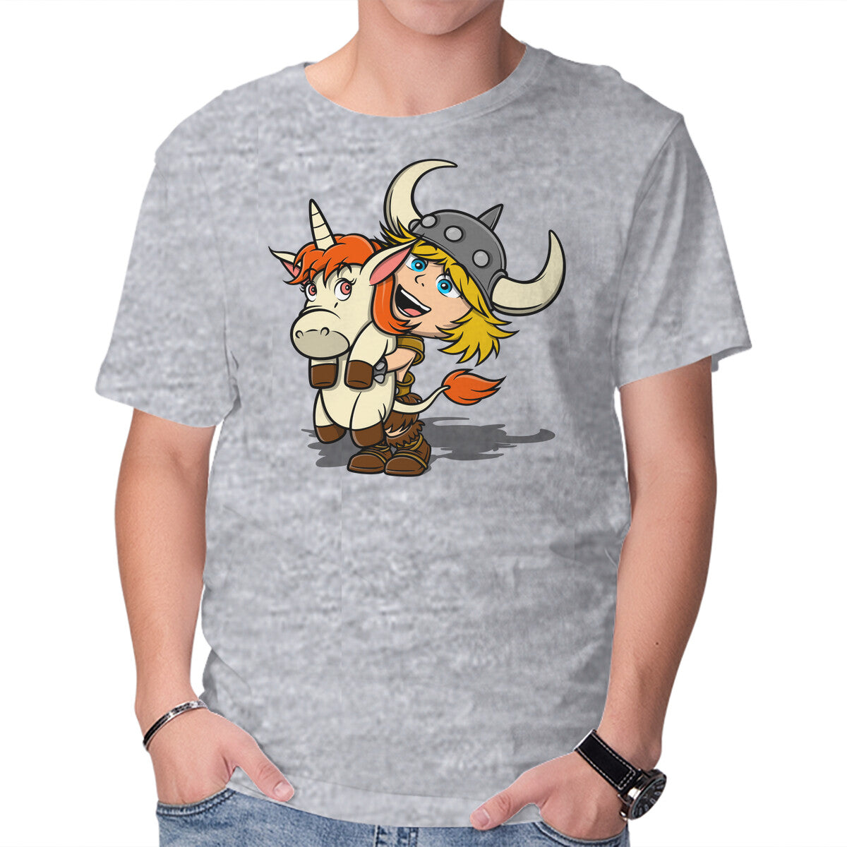 Unisex Crew Neck T-Shirt Unicorns And Dungeons Graphic Short Sleeve Casual Tee XXXXL