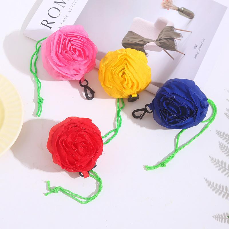 Rose Blume Faltbare Einkaufstasche Tragbar Große Kapazität Faltbare Tragetasche Leicht Langlebig Reisehandtasche Aufbewahrungsbeutel