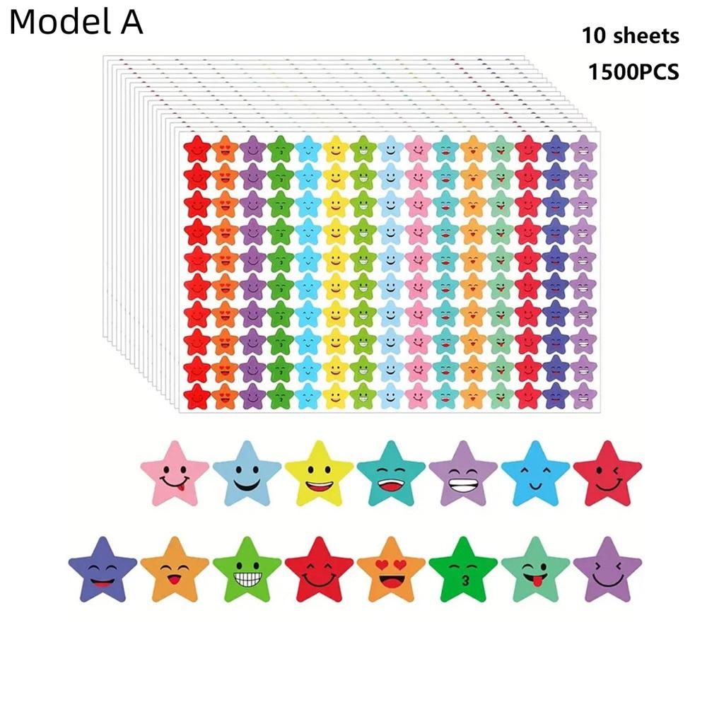 1500 Star Stickers Reward Chart Set – 10 Sheets, Holographic & Classic Designs For Kids, Students, Teachers – Positive Reinforcement Stickers