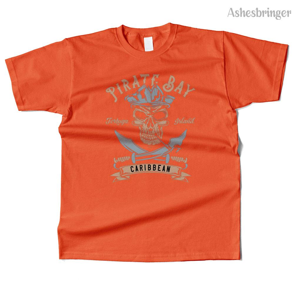 Unisex bawełniany T-shirt z grafiką Pirate Bay, wysoka jakość, styl uliczny casual, dla unisex i kobiet
