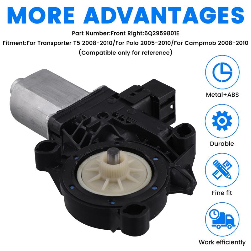 For VW T5 Skoda Roomster Fabia Transporter Car WINDOW MOTOR Replacement Part 6Q2959802F 6Q2959801E For Campmobil Front Right
