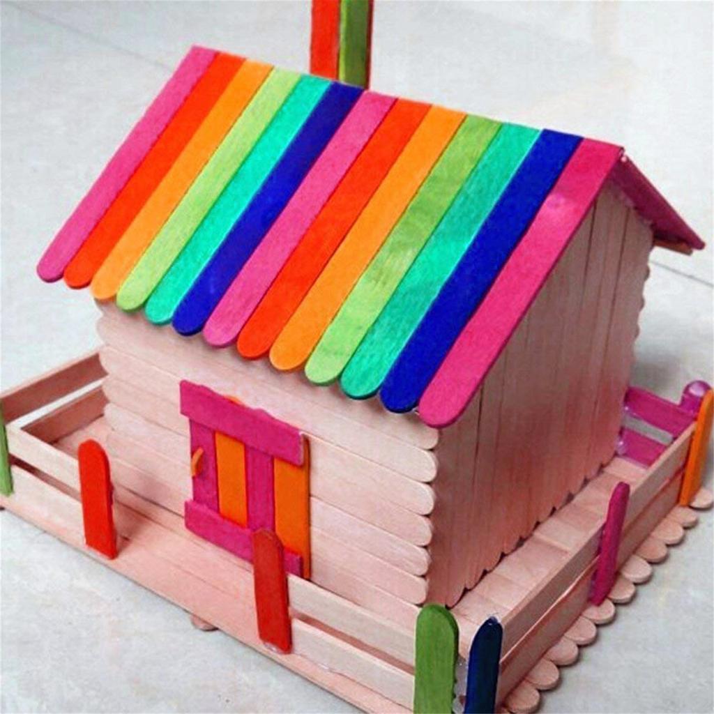 Colorful Popsicle Sticks For Crafts Large Color Craft Sticks 100 Sticks