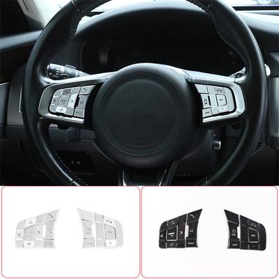 For Jaguar XE XF F-PACE E-PACE F-TYPE Aluminum Alloy Silver Car Steering Wheel Button Sequin Decorative Sticker Car Accessories
