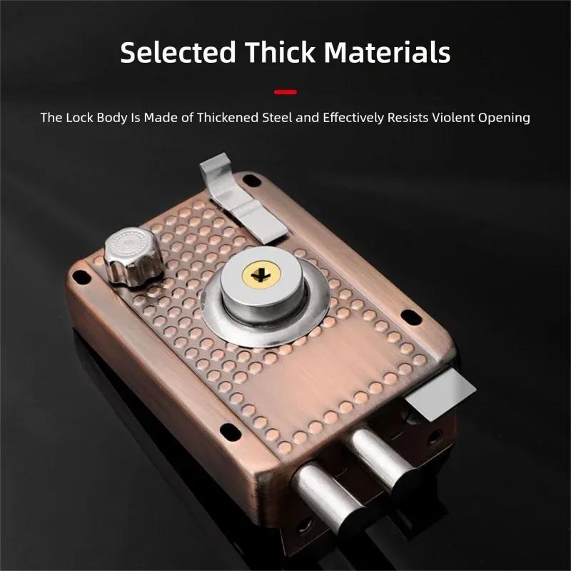 External Iron Door Lock Security Anti-Theft And Anti-picking Lock Wooden Door Compound Door Lock Multi-safety Smooth Lock