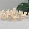 Unfinished Wooden Miniature Tree Painted Crafts Peg Dolls Wood Ornaments DIY Round Corners Kids Toy Mushroom Ornaments