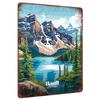 Banff National Park Landscape Metal Wall Art Canadian Mountain Lake Forest Decor for Living Room Study