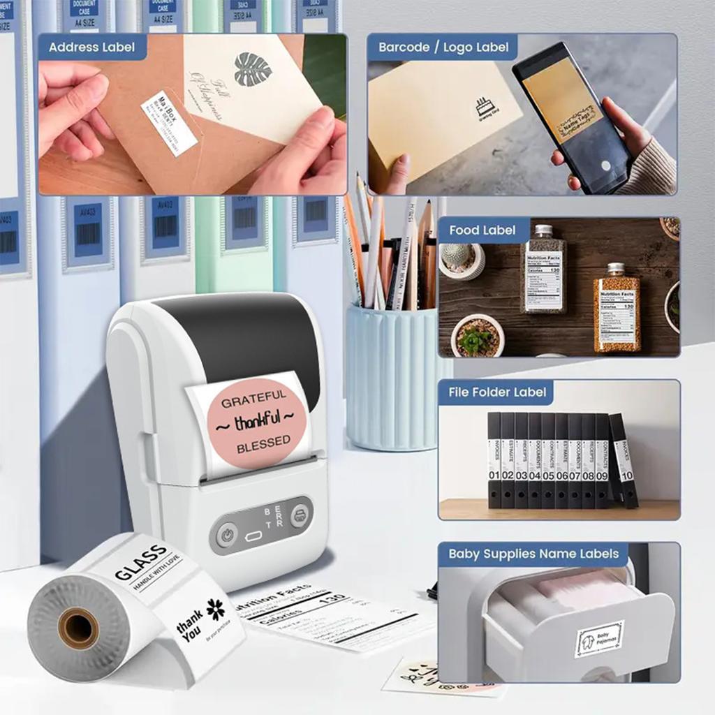 Portable Mini Bluetooth Thermal Label Printer for Small Businesses Handheld Multi-Functional Label Maker with Thermal Printing Function