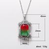Luxury Color Treasure Tourmaline Color Pendant, Hollow Court Style Gradual Change Color Zircon Necklace, Mother'S Day Gift