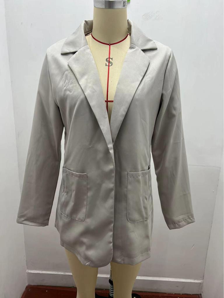 2024 European & American Fashion Women's Slim Lapel Cardigan Blazer - Spring/Autumn Collection
