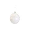 Set of 4 Styrofoam baubles with opalescent hairs, 6 cm