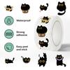 500pcs/roll Cartoon Black Cat Stickers Funny Black Kitten Laptop Stickers Cat Decals For Scrapbooking Journal Envelope Sealing