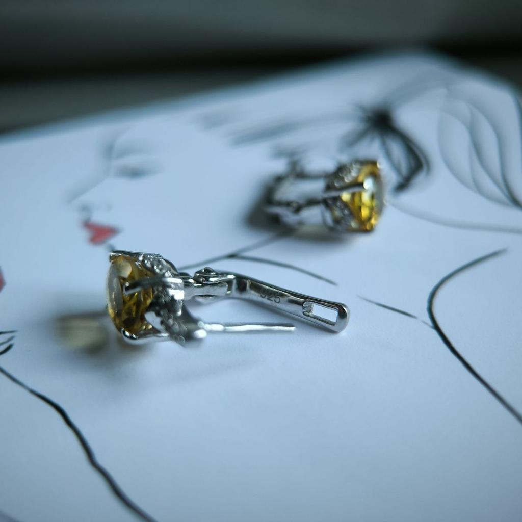 Silver Earrings with Nano Citrine (2189961)