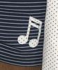 RONRON Dot Note Applique Long Sleeve Navy