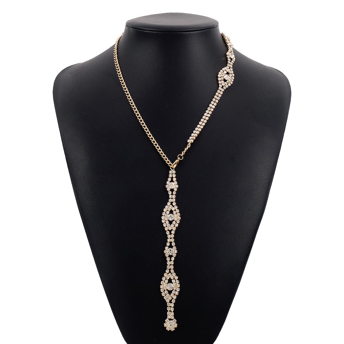 Женская Европейская Креативная Интегрированная Чокер-Украшение Ряд Страз Цепь Легкая Роскошь Романтичная Элегантная Задняя Шея золотой