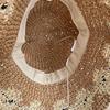 Cappello da sole a tesa larga da donna alla moda, intrecciato a mano in paglia, con visiera protettiva UV per vacanze all'aperto al mare
