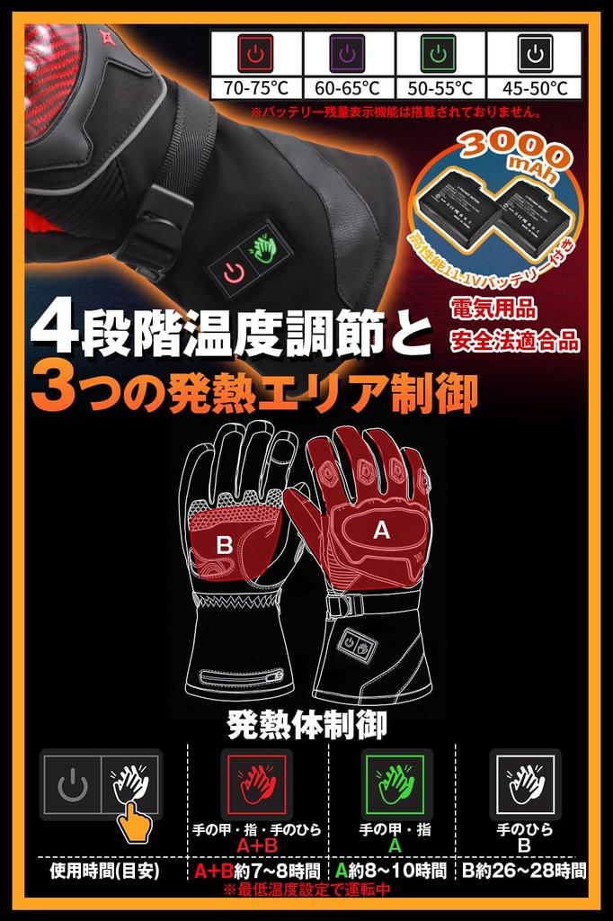 Mănuși Moto Încălzite pentru Mână Completă din Fibră de Carbon 4 Temperaturi Vreme Rece Certificat PSE Produs Japonez Iarnă, 11.1V, Carcasă de Înaltă Rezistență,