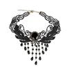 Handmade Black Lace Crystal Clavicle Necklace - European & American Popular Jewelry