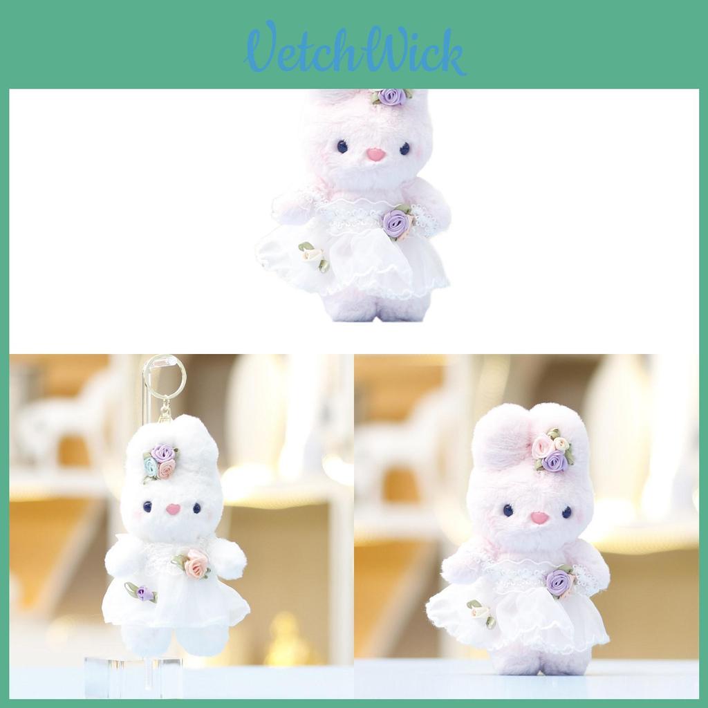 Plush Bunny Keychain With Floral Design For Girls Gift And Bag Decor