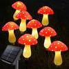 Oeny Solar Outdoor Mushroom String Lights - 20 LEDs, Warm White