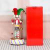 Wooden Clown Nutcrackers Figurine Music Box Manual Wind Up Mechanism No Battery Need Musical Ornament Christmas Gift