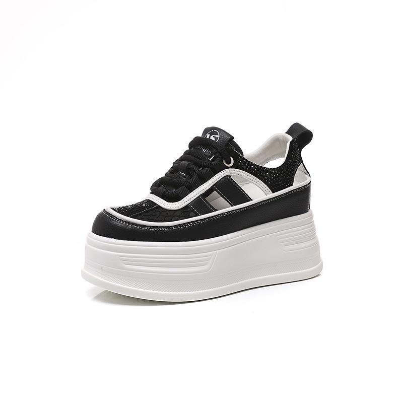 

Thick-soled hollow white shoes women s 2025 new popular inner height increase women s shoes summer outer wear muffin casual sandals 34