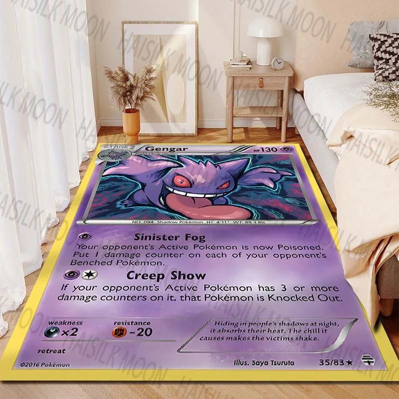 Gengar Pokémon Cards Printing Carpet for Living Room Bedroom Kid's Room Home Decor Area Rug Sofa Cloakroom Play Mat Potdemiel