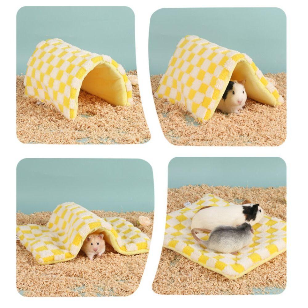 Warm Hamster Cotton Mat Foldable Pet Cave Nest Plush Small Pet Sleeping House  Autumn Winter