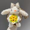 Creative Plush Rabbit Doll Pendant Lop Ears Cartoon Doll Keychain Bowknot Stuffed Hanging Decoration Gifts
