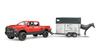 Pick-up truck with trailer and 1 horse figure BRUDER 02501 Profi series 1:16