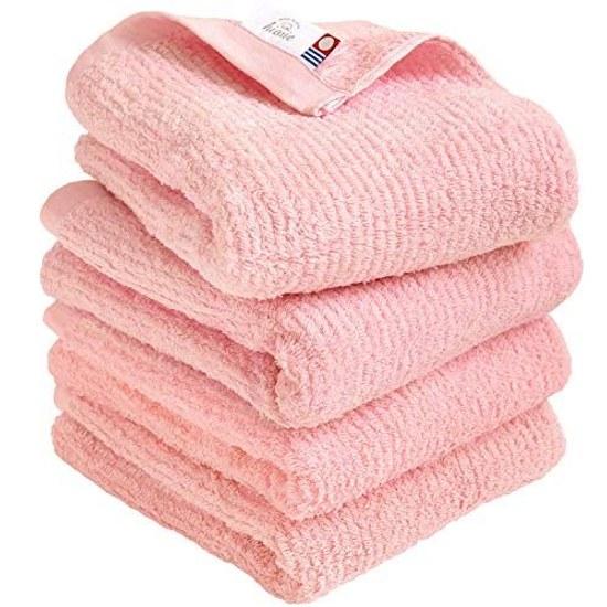 Imabari Towel Certified Face hiorie Reverse Made Japan 100 Cotton Set 4 Peach