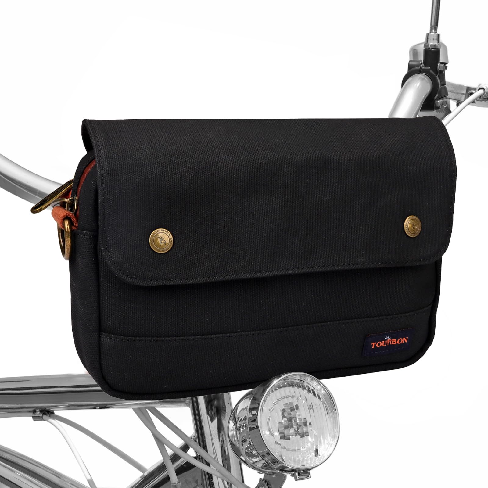 

TOURBON Small 2.7L Bicycle Bag, Front and Handlebar Bag, for Road Bikes, Cycling, and Rear Cycling, with Easy Installation and Shoulder Strap, Perfect