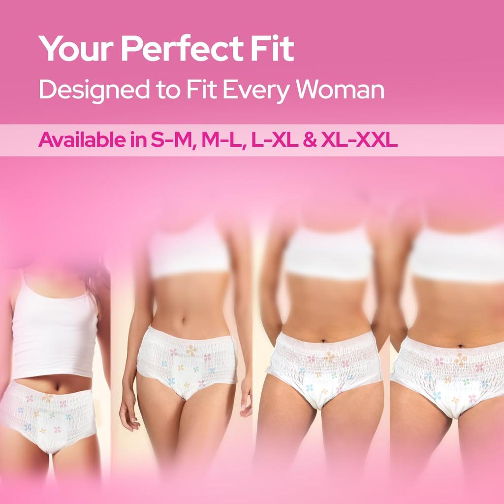 I-activ Period Panty for Women Girls XL-XXL 10's Pack  of 1 Disposable Heavy Flow Maternity Protection 33" To 58"