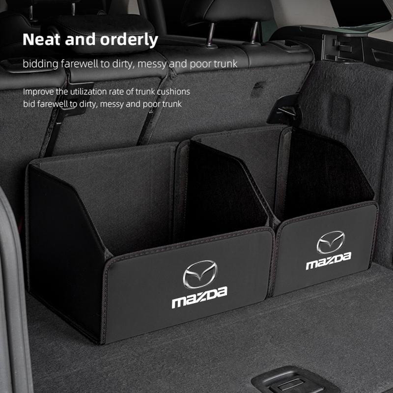 Boîte Organisateur Pliante pour Coffre de Voiture Valise en Cuir Bacs de Rangement Pour Mazda 2 3 6 5 Atenza CX3 CX5 MX5 CX7 Axela CX30 CX90 CX60 CX50