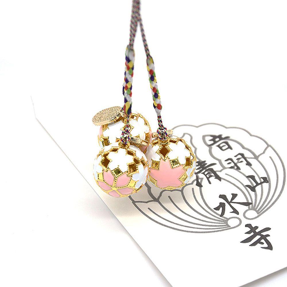 Japanese Bring Good Luck Bell Guardian Charm Sakura Keychain Accessories Jewelry Key Ring