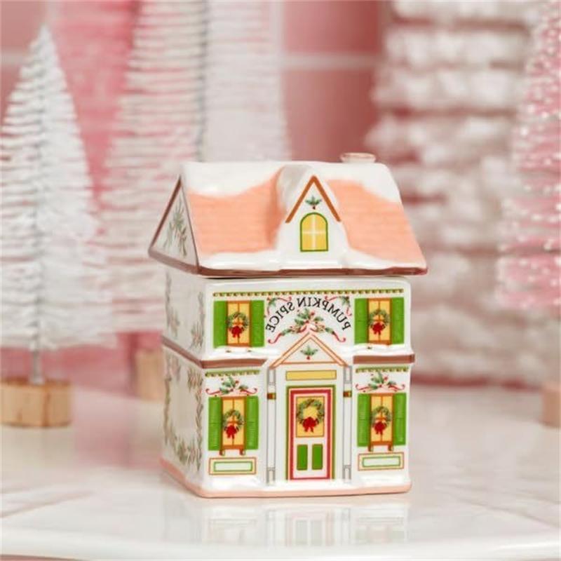 Holiday Village Spice House Set Resin Mini Tea Caddies Seasoning Storage Jar Festive Decor Kitchen Countertop Holiday Gifts