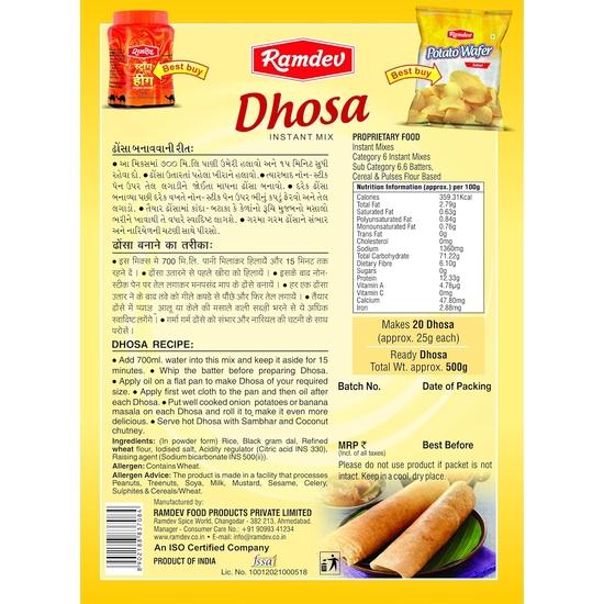 Ramdev Masala Dhosa Amestec Instant 400 G Făină - Pachet de 5