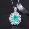 Emerald Banquet Pendant Simulation Paraiba Ring Ladies' Jewelry Set