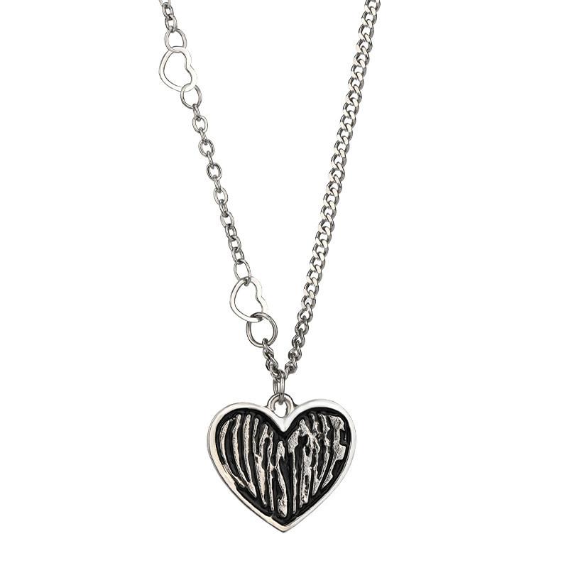 Is Precious Luv True Heart Logo Chain Necklace Distinctive Titanium Steel Jewelry Women For