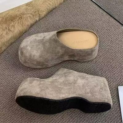 High Heels Damen Pantoletten Schuhe Plateau Slipper Wildleder Slingback Neue Damenschuhe 2025 Herbst Designer Zapatos De Mujer