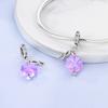 Charms Copper Purple Glass Flower Family Pendant Beads Fit Charms Plata Original Bracelet Beads Women Jewellery Making