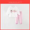 Girl Autumn Fashion Cotton Two Piece Set With Abstract Print For Kids