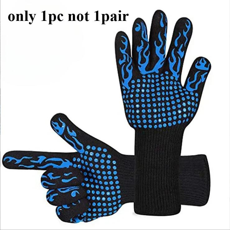 

New BBQ Oven Gloves 800 Degrees Fireproof Heat Resistant Gloves Silicone Oven Mitts Barbecue Heat Lnsulation Microwave Gloves