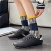 Graffiti Line Socks for Women, Autumn Retro Three-dimensional Relief Mid-calf Socks, Unique and Trendy Color Contrast Socks for Women