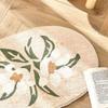 Water Absorbent Mat Soft Eco Friendly Water Absorbent Flower Pattern Bathroom Mat for Bathroom